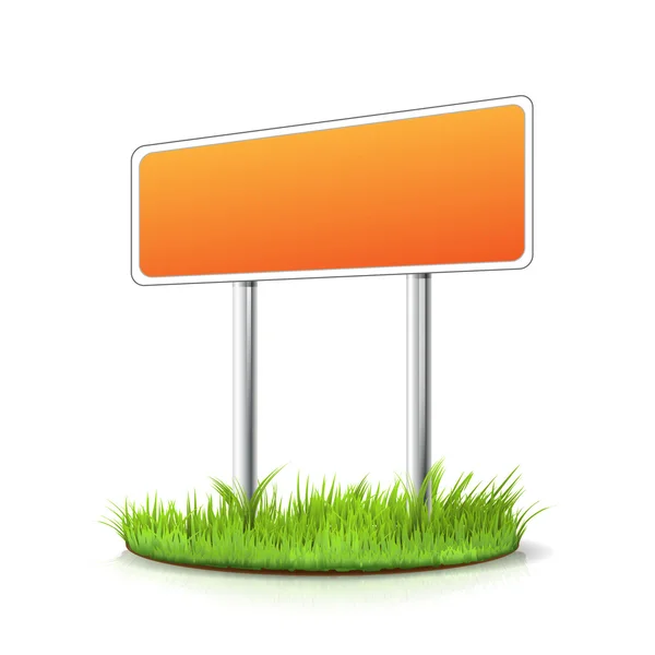 Blank sign in the grass - place for your message — Stock Vector