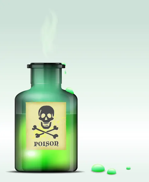 Glass bottle of poison — Stock Vector