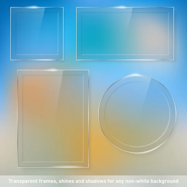 透明なガラス フレームのコレクション — ストックベクタ