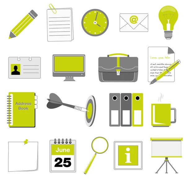 Ensemble d'icônes de bureau et d'affaires — Image vectorielle
