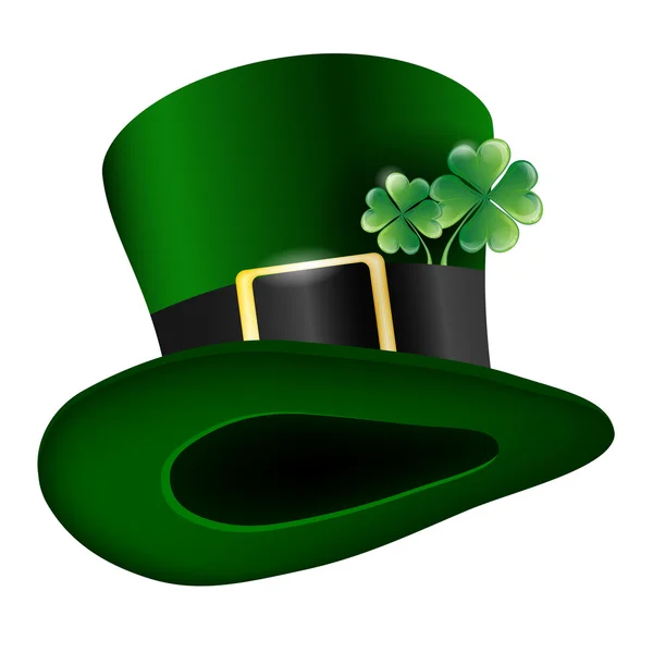 Chapeau vert avec trèfle - symbole de la Saint Patricks Day — Image vectorielle