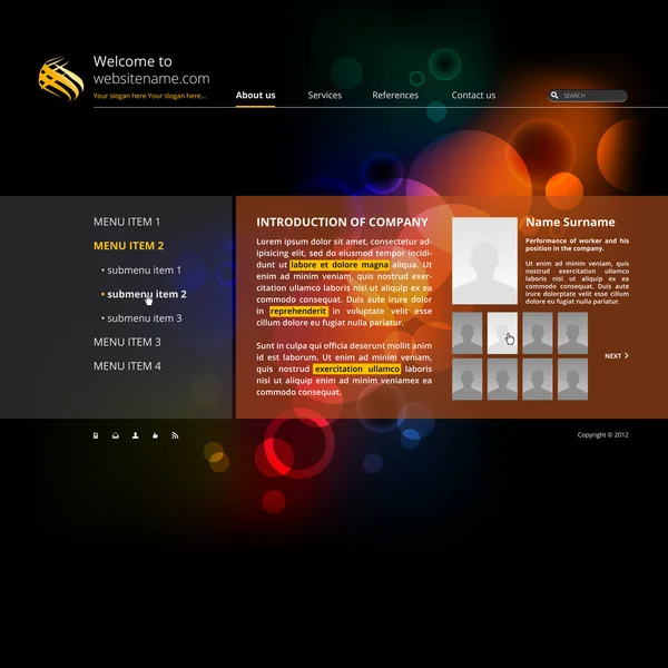 Modèle de site Web pour l'entreprise — Image vectorielle