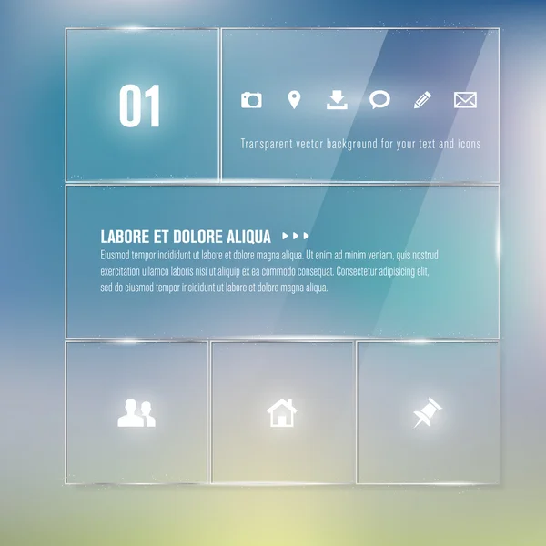 Glasrahmen - Vorlage für Infografiken — Stockvektor