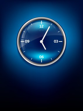 zarif mavi parlak cam clock