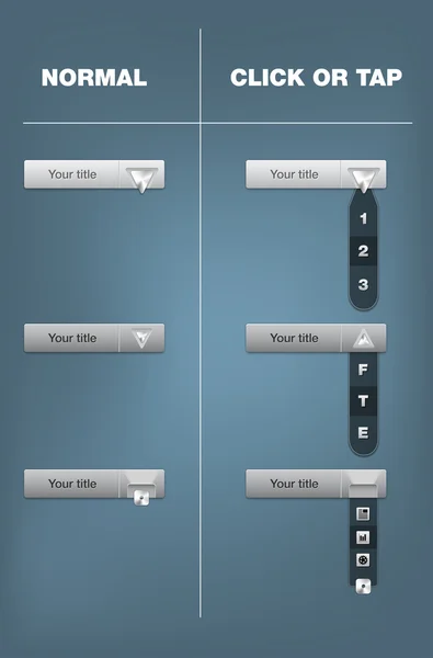 Set of pull-down menu in two positions — Wektor stockowy