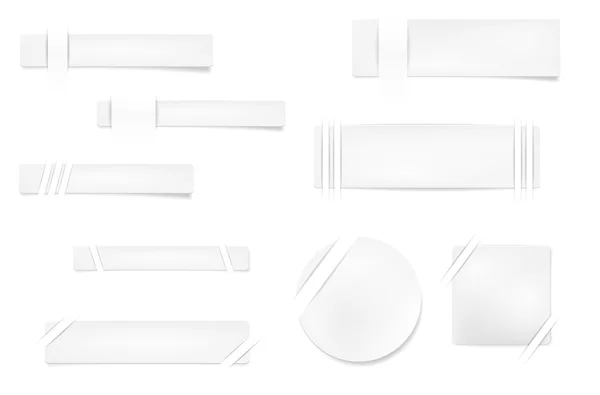 Set di adesivi di carta con ombre trasparenti — Vettoriale Stock