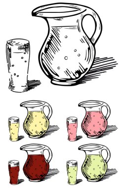 çizilmiş cam kavanozlar ve limonata