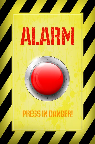 Red ALARM button — Stock Vector