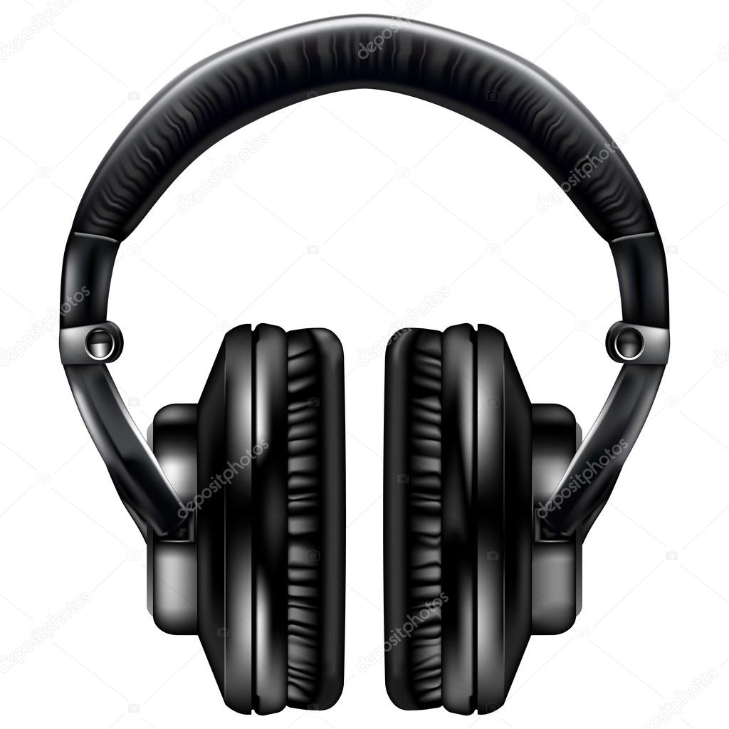 Realistic headphones - isolated on white background