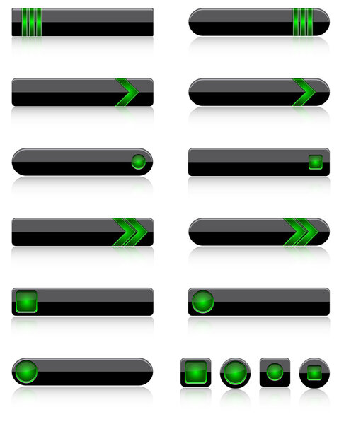 Set of modern dark web buttons