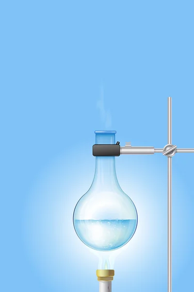 Laboratory burner and flask with place for your text — Stock Vector