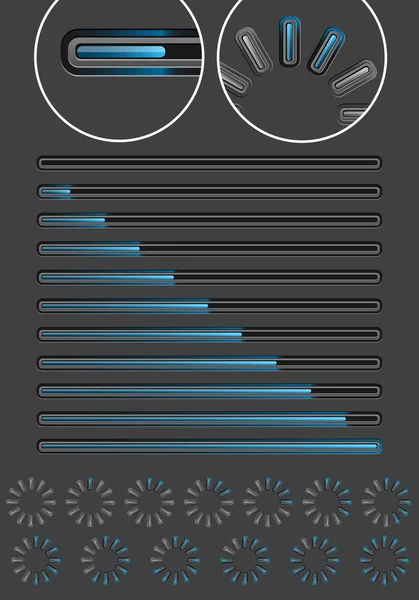 Twee moderne vector laden bars in verschillende posities — Stockvector