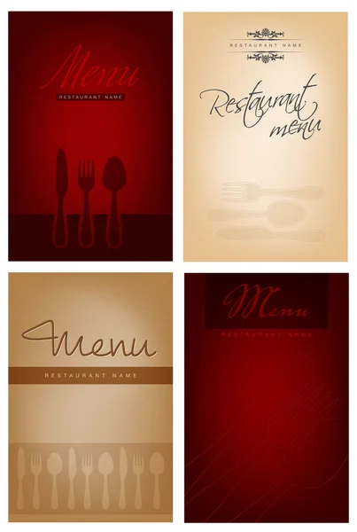 Ensemble de quatre menus restaurant design — Image vectorielle