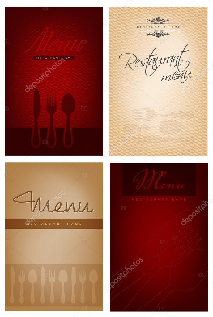 Set of four restaurant menu design