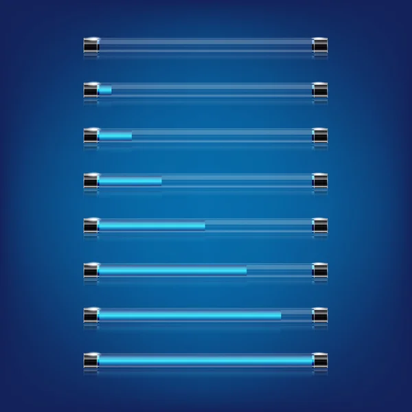 Loading bar in 8 positions for any non-white background — Stock Vector