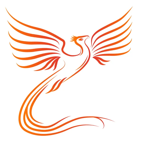 Phoenix bird silhouet — Stockvector