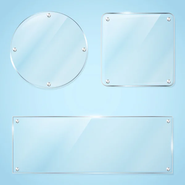 Collection of transparent glass frames — Stock Vector