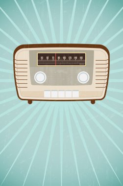 Vintage radyo retro grungy zemin üzerine