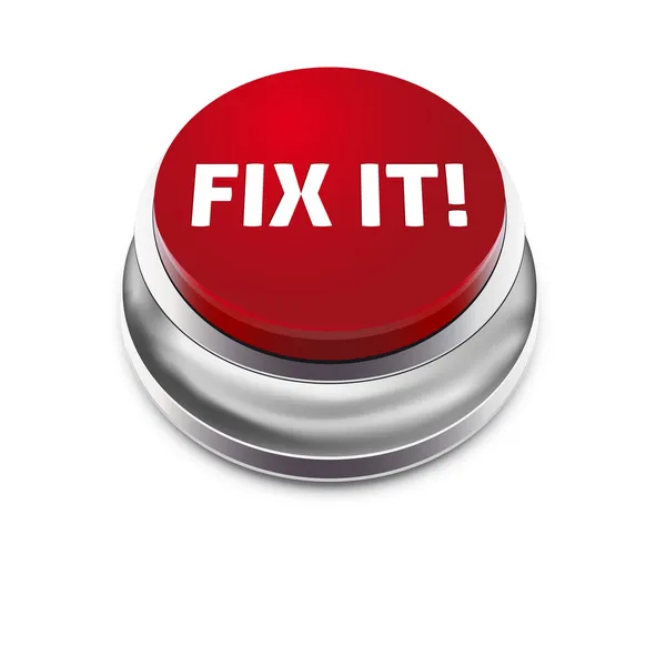 Botón rojo FIX IT - aislado sobre fondo blanco — Vector de stock