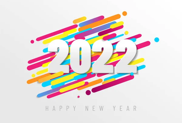 Colorful Happy New Year 2022 Card — Stock Vector