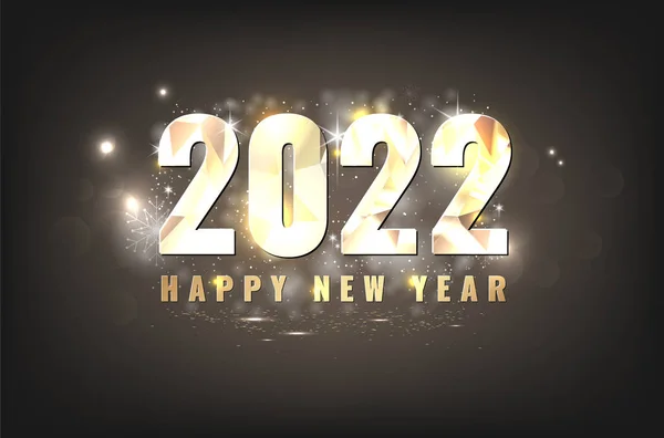 Happy New Year 2022 Card Shiny Numbers Letters Copy Space — Stock Vector