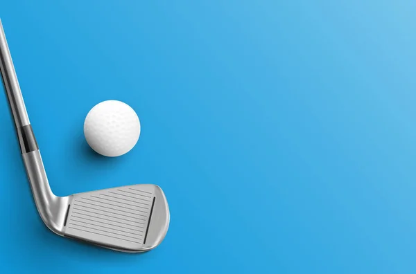 Golf Sopası Top Mavi Üzerine Gölgeli Golf Tasarımın Için Arka — Stok Vektör