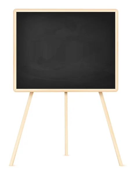 テキスト ベクトル図の空の黒板と木製イーゼル — ストックベクタ