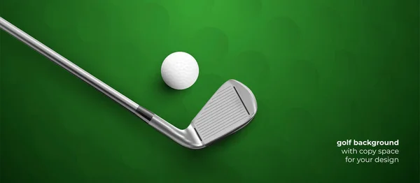 Golf Club Και Μπάλα Σκιές Στο Πράσινο Φόντο Για Σχεδιασμό — Διανυσματικό Αρχείο