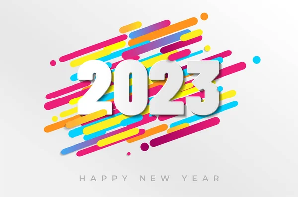 Colorful Happy New Year 2023 Card Vector Illustration — Stock Vector