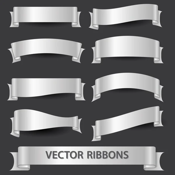 Silver ribbon banners eps10 — Stock Vector