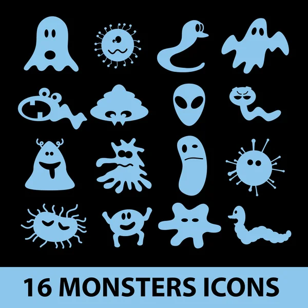 Monster ikon samling eps10 — Stock vektor