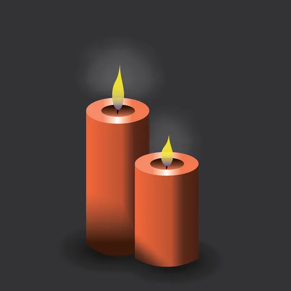 Two red candles eps10 — Stock Vector
