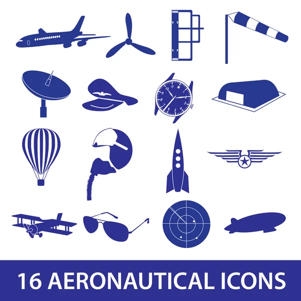 Conjunto de iconos aeronáuticos eps10 — Vector de stock