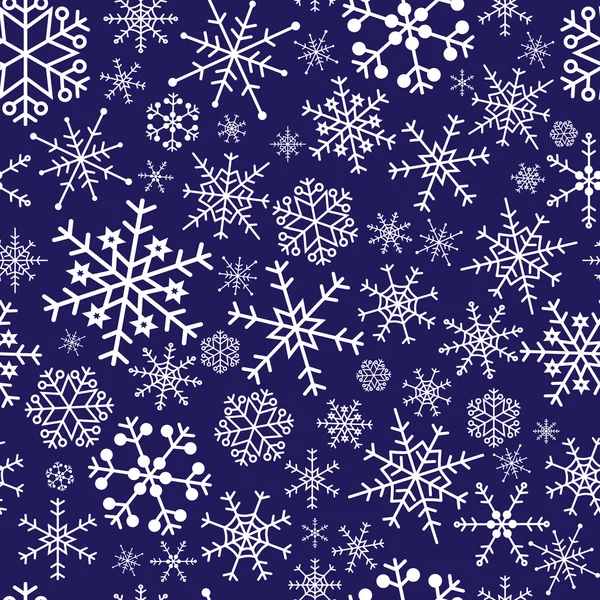 Flocons de neige motif bleu foncé eps10 — Image vectorielle