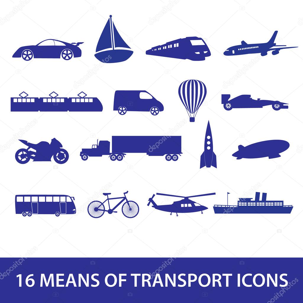 means of transport icon set eps10