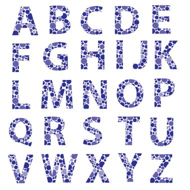 mavi noktalı alfabesi harfleri eps10