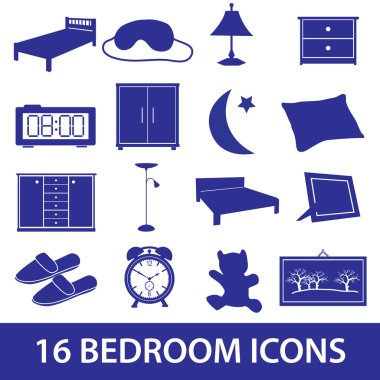 eps10 yatak odası Icon set