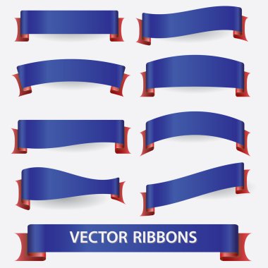 mavi ve kırmızı kurdele afiş eps10