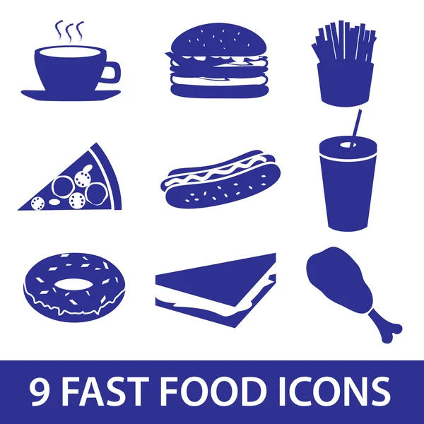 Fast-Food-Ikonen setzen eps10 — Stockvektor