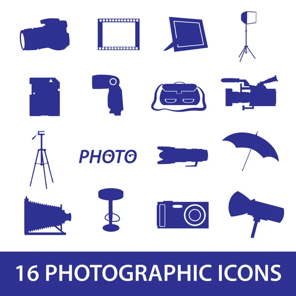 Set de iconos fotográficos eps10 — Vector de stock