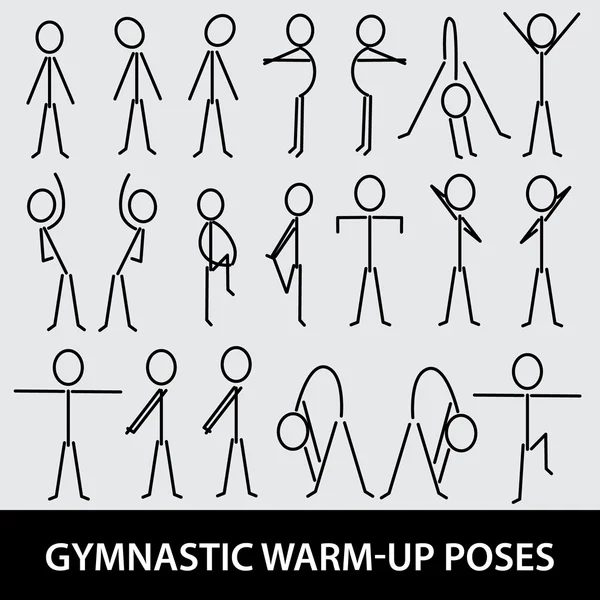 Gymnastic warm-up poses eps10 — Stock Vector