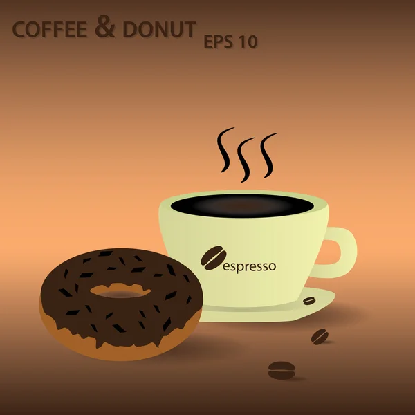 Vector de café y donut eps10 — Archivo Imágenes Vectoriales