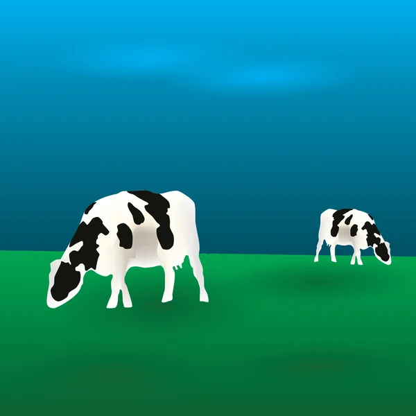 Cows graze eps10 — Stock Vector
