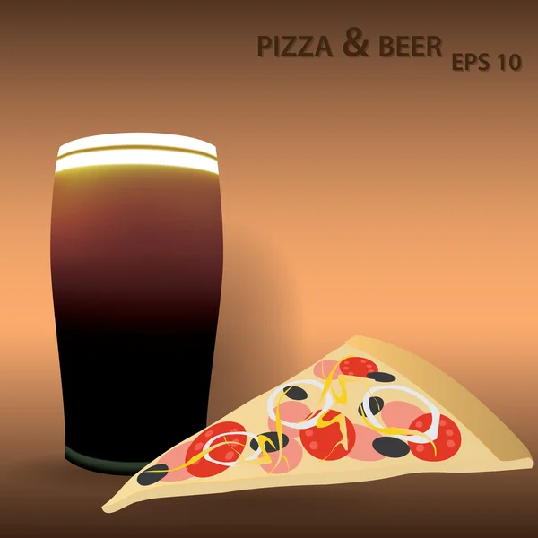 Pizza vectorial y cerveza eps10 — Archivo Imágenes Vectoriales