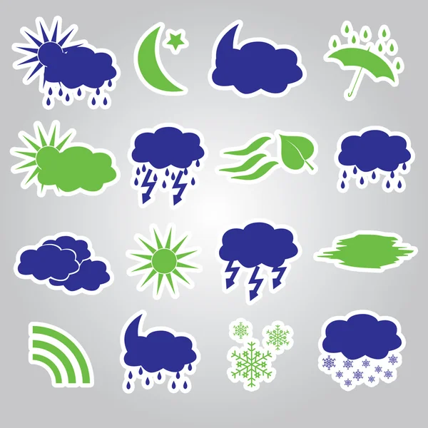 Stickers météo icônes ensemble eps10 — Image vectorielle