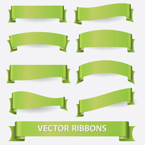 Green ribbon banners eps10 — Stock Vector