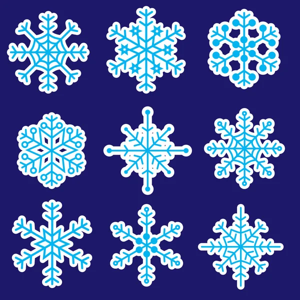 Stickers flocons de neige icônes eps10 — Image vectorielle