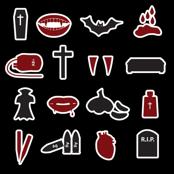 Vampir Sticker Icon Set eps10 — Stockvektor