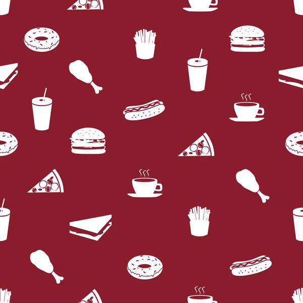 Fast Food Symbole Muster eps10 — Stockvektor