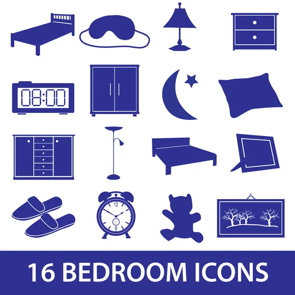 Schlafzimmer Icon Set eps10 — Stockvektor